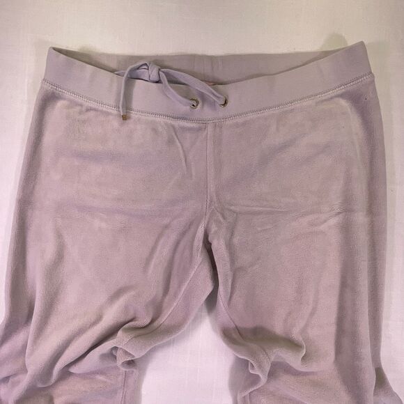 Juicy Couture Cream Gray Drawstring Jogger Velour Track Pants Size Small - Picture 2 of 10